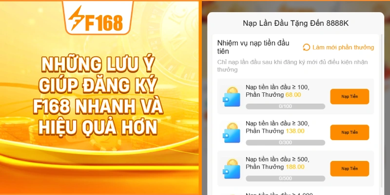 Những Lưu Ý Giúp Đăng Ký F168 Nhanh Và Hiệu Quả Hơn