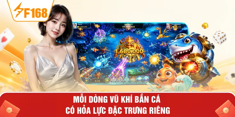Mỗi dòng vũ khí bắn cá có hỏa lực đặc trưng riêng Mỗi dòng vũ khí bắn cá có hỏa lực đặc trưng riêng